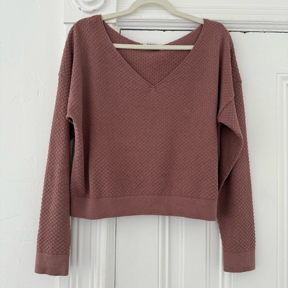 Babaton V-Neck Cashmere Blend Sweater - Dusty Rose - Picture 1 of 8
